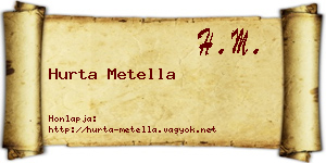 Hurta Metella névjegykártya